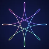 A glowing spirograph flower